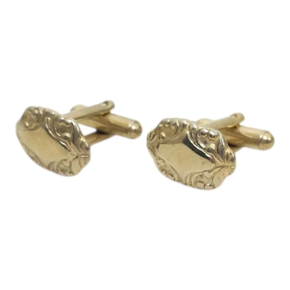 Swirled Scroll Cufflinks Silver Tone Men Vintage MCM Jewelry Accessory